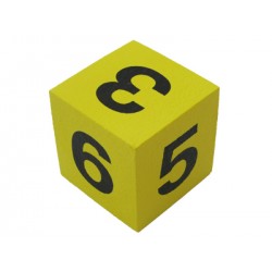 Coated foam dice with numbers
